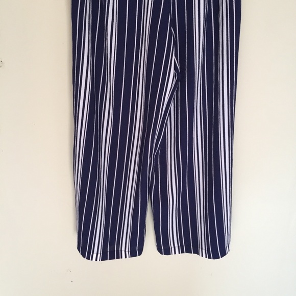 Papillon Striped Cropped Tie Waist Culottes - Picture 8 of 8